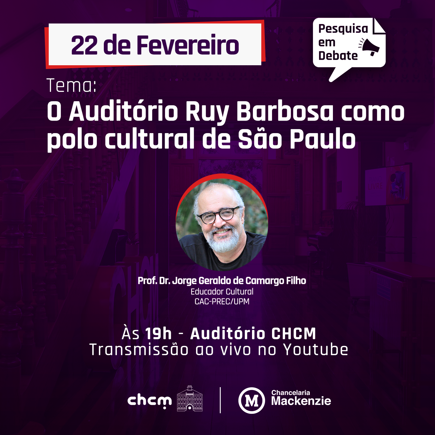 Pesquisa em Debate: O Auditório Ruy Barbosa como polo cultural de São Paulo